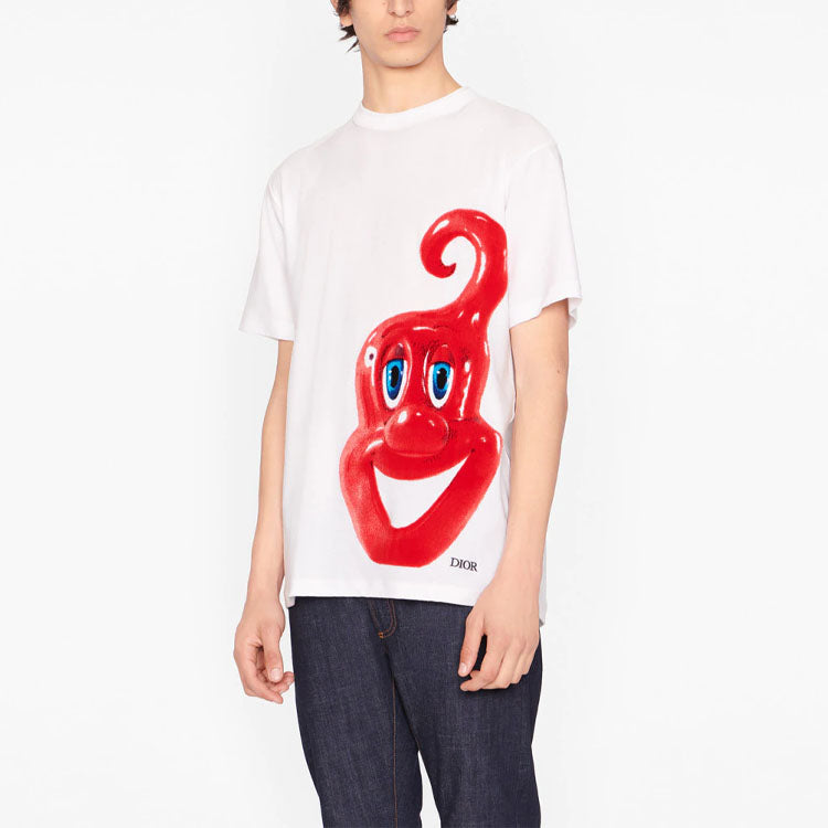 Men's DIOR x KENNY SCHARF limited Printing Short Sleeve White 193J650A0700-C083