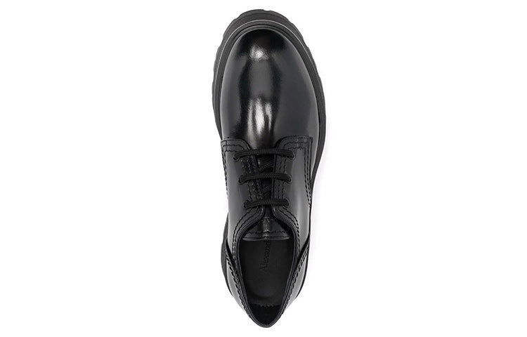 (WMNS) Alexander McQueen Wander Lace-Up Loafers 'Black' 700079WIC611000