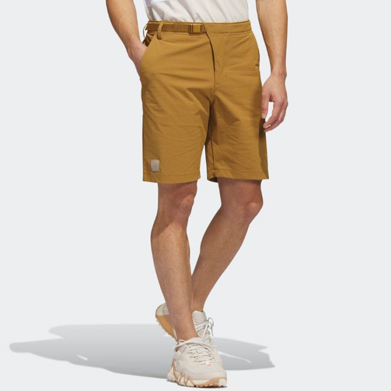 adidas Solid Color Lacing Straight Casual Shorts Men's Green Copper HS3201