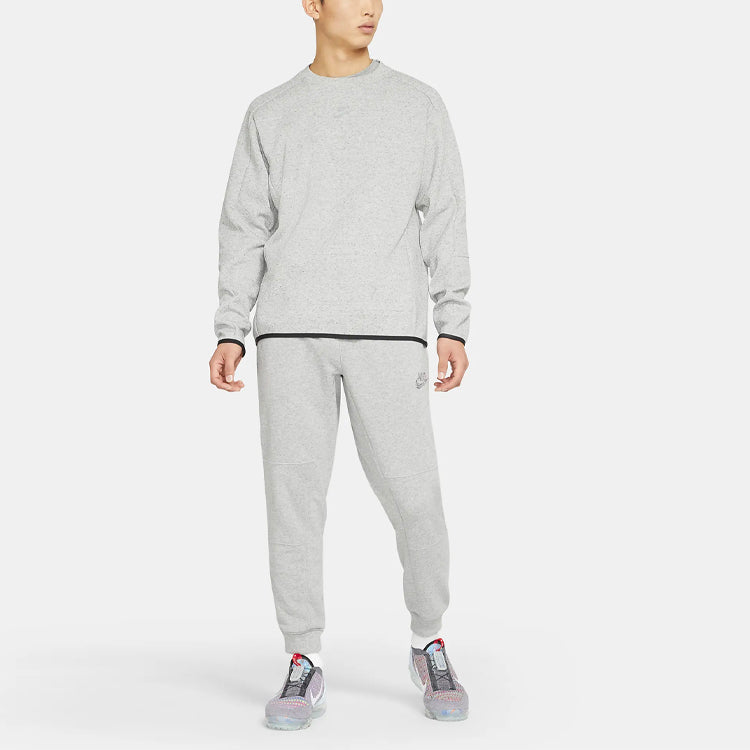 Men's Nike Sportswear Tech Fleece Sports Loose Edging Round Neck Long Sleeves Gray DA0399-010