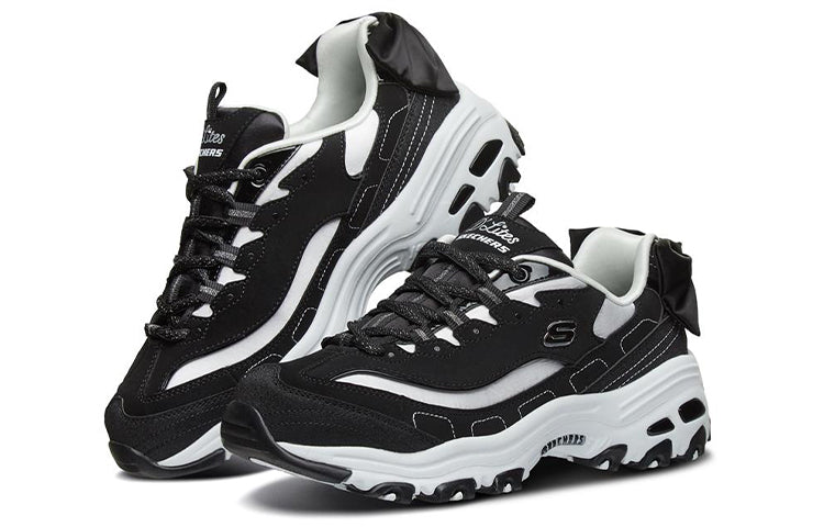 (WMNS) Skechers D Lites 1.0 Running Shoes 'Black White' 13168-BKW