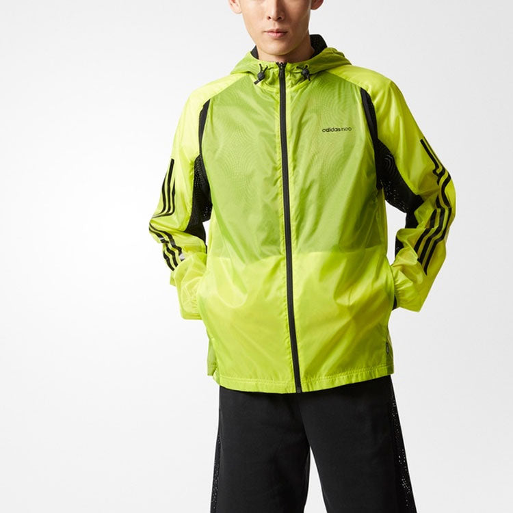 adidas neo Colorblock Casual Sports Jacket Green BR3694