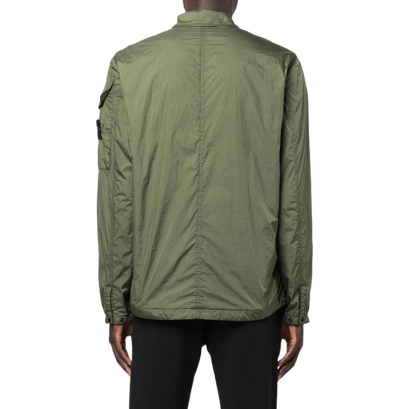 STONE ISLAND Garment Dyed Crinkle Reps Overshirt Jacket 'Olive Green' 771510223-V0058