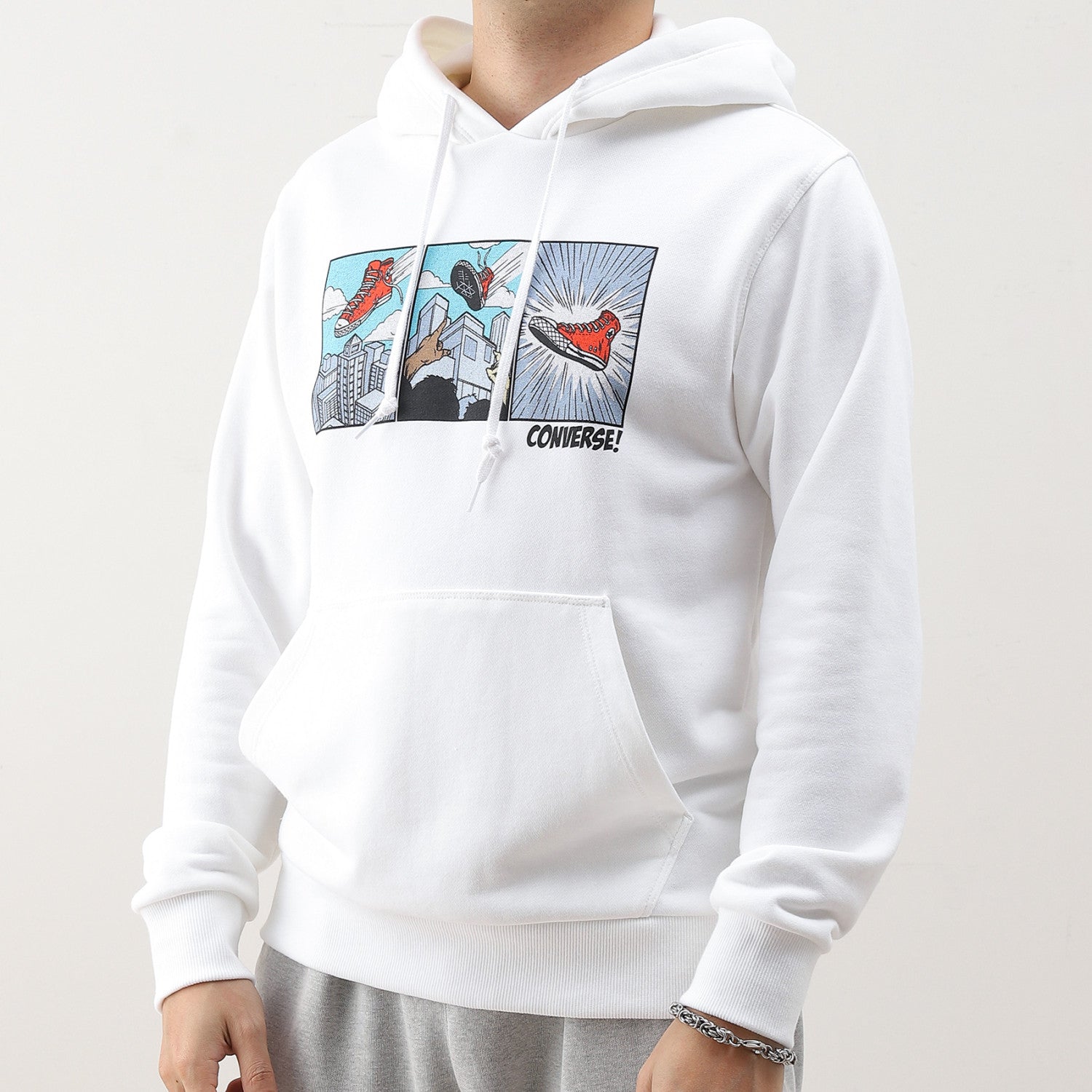 Converse Comic Graphic Hoodie Asia Sizing 'White' 10023948-A01