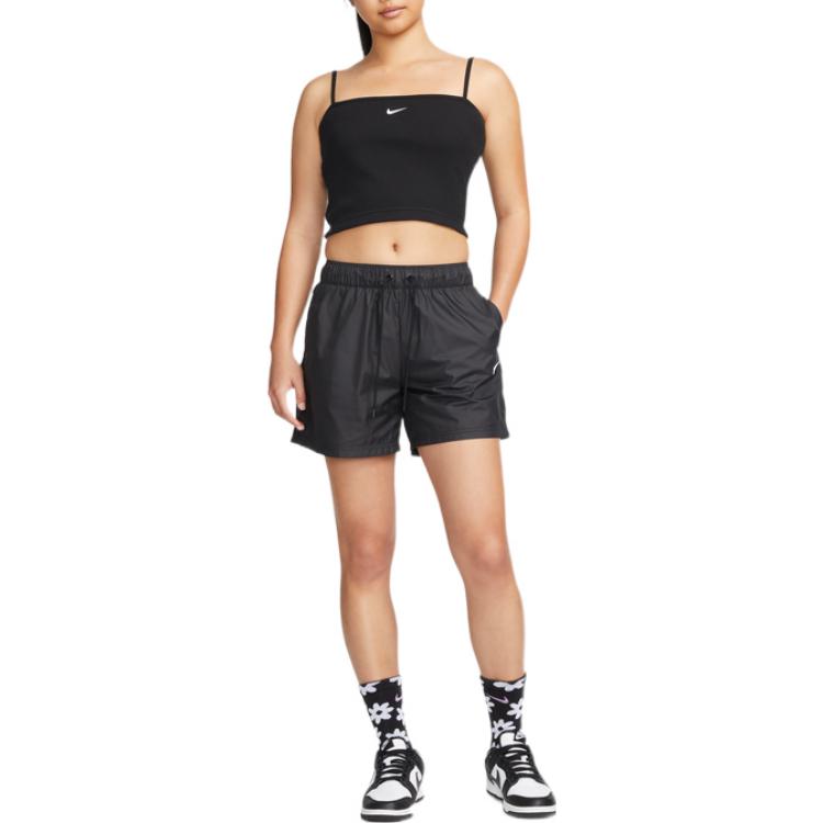 (WMNS) Nike Sportswear Essentials Rib Crop Top 'Black' DM6738-010