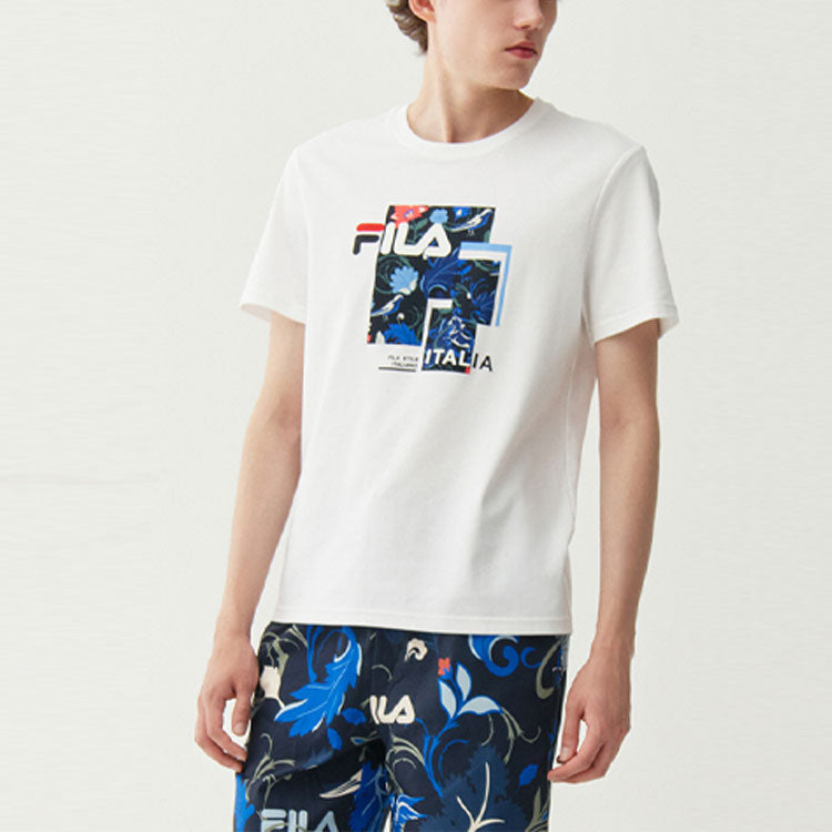 FILA Logo Printing Solid Color Pullover Short Sleeve White F11M118111F-WT