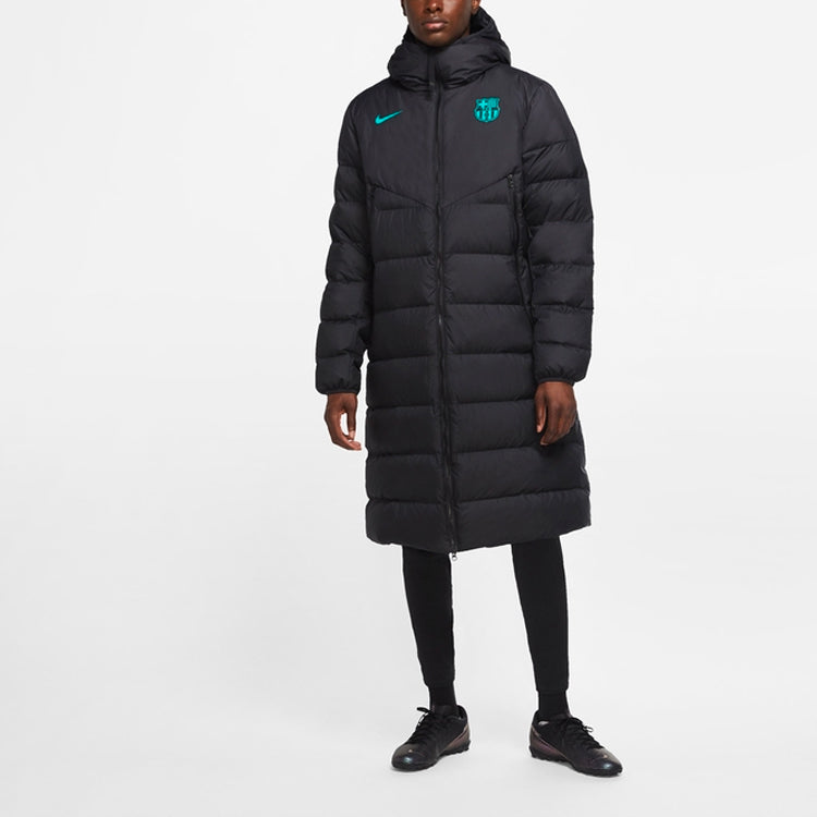 Nike Strike Solid Color logo hooded Soccer/Football Down Jacket Black DB9879-010