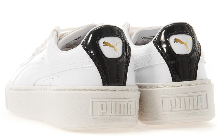 (WMNS) PUMA Basket Platform Patent 'White Black' 363314-07