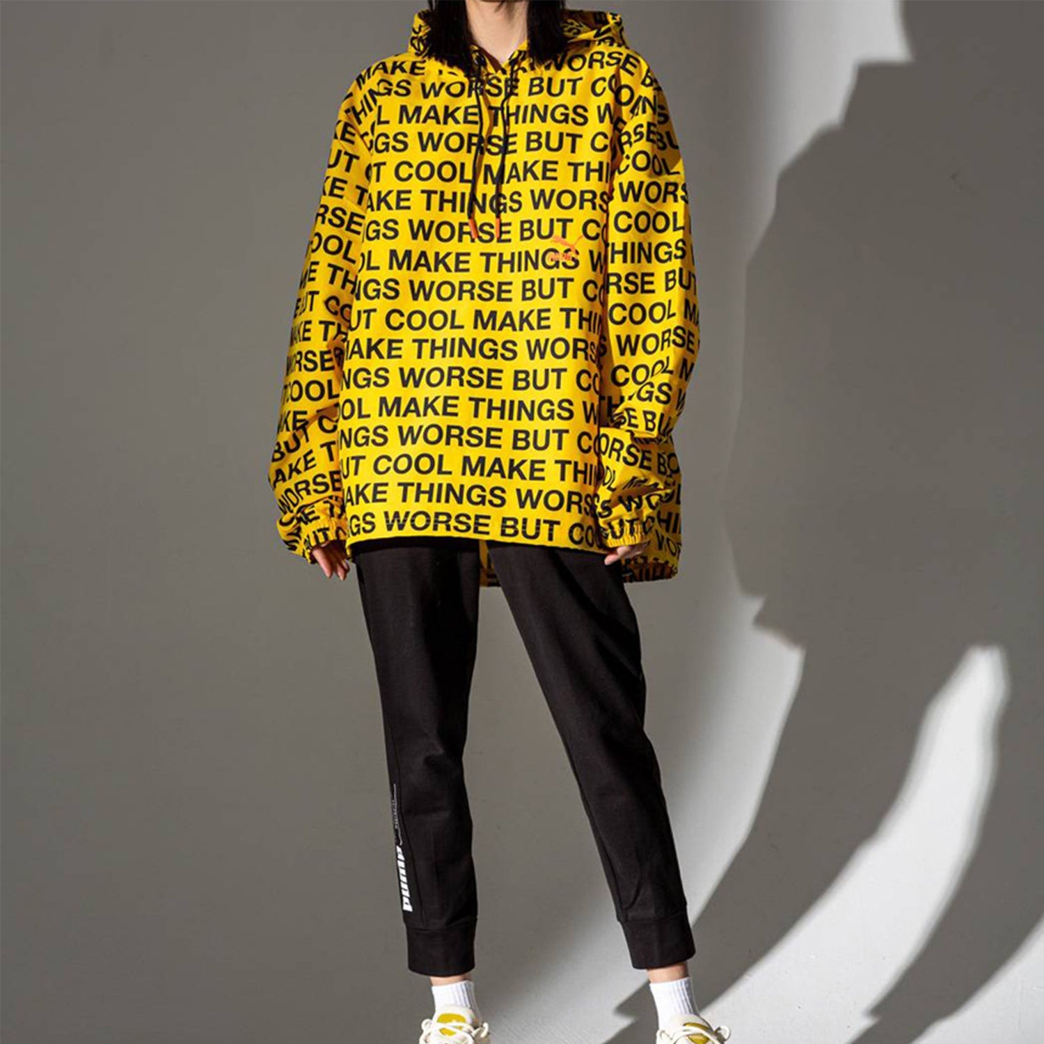 PUMA x RANDOMEVENT AOP Windbreaker 'Lemon Chrome Black' 596660-02