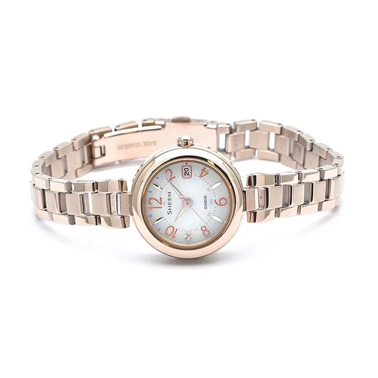 CASIO SHEEN Series Stylish Classic Watch Solar Charging Solar Powered Rose Gold Analog SHW-7100TCG-7AJF