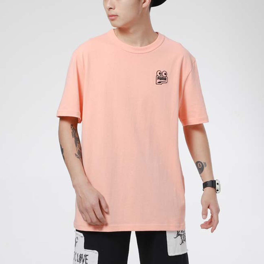 PUMA Peach Downtown Graphic T-Shirt 'Pink Black' 531335-26