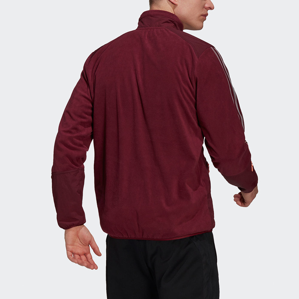 adidas Mufc Travel Ftp Manchester United Soccer/Football Casual Sports Half Zipper Stand Collar Jacket Red GK9427