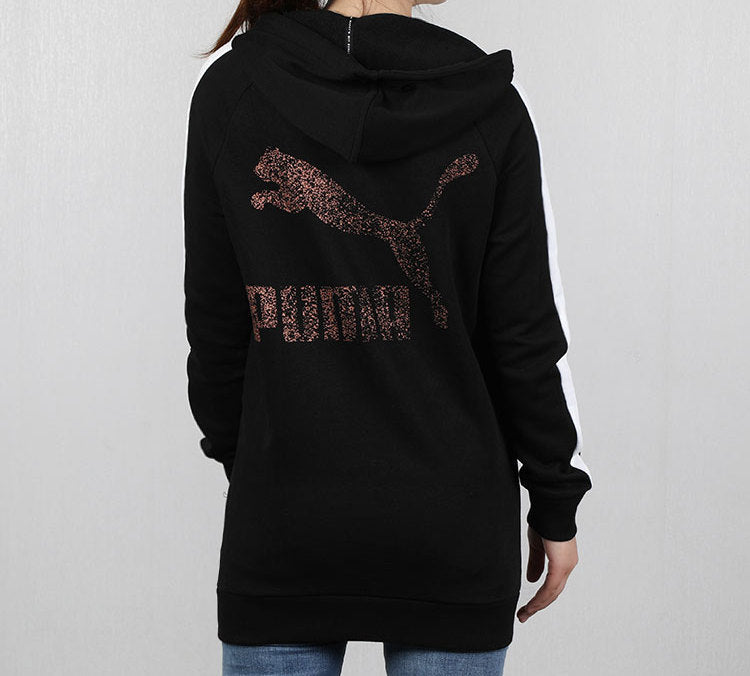 (WMNS) PUMA hooded Zipper Casual Jacket Black 577425-01