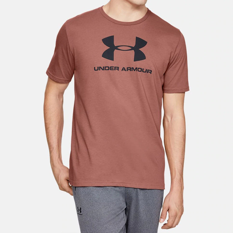 Men's Under Armour Sportstyle Training Sports Short Sleeve Brown 1329590-226
