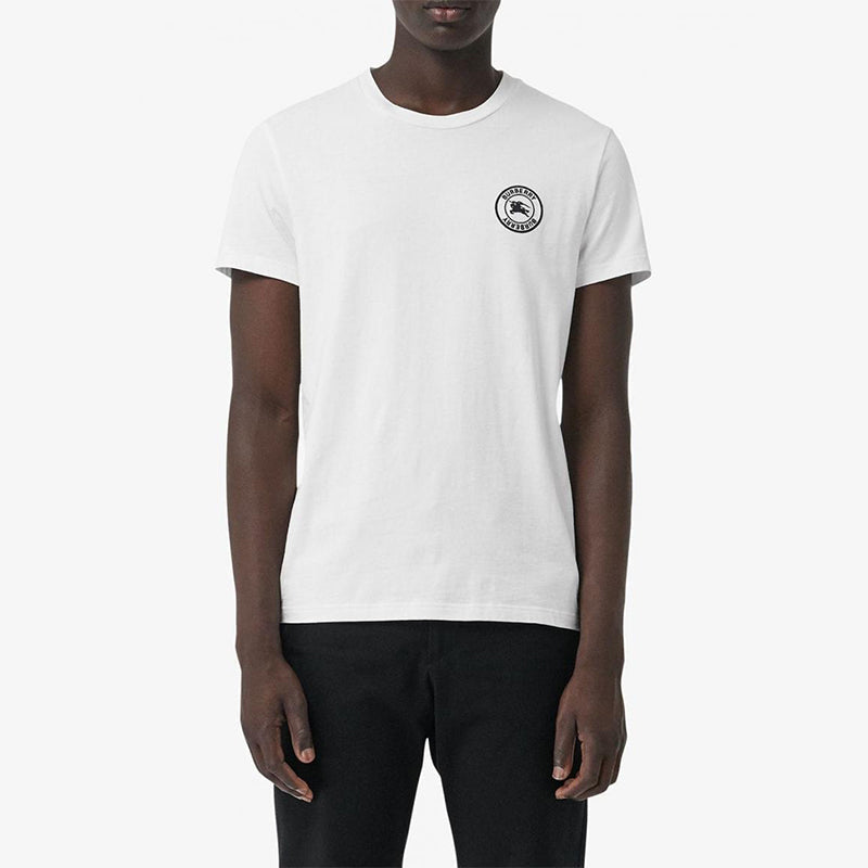 Burberry Logo Cotton Short Sleeve Men's White 80040561