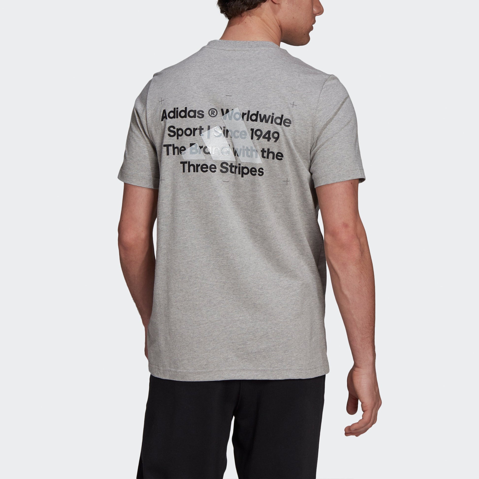 adidas 3bar Logo Tee 2 Casual Sports Alphabet Printing Short Sleeve light grey GU3641