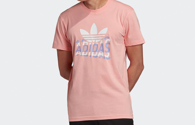 adidas originals Multi-Fade Tee Logo Short Sleeve Pink FM3381