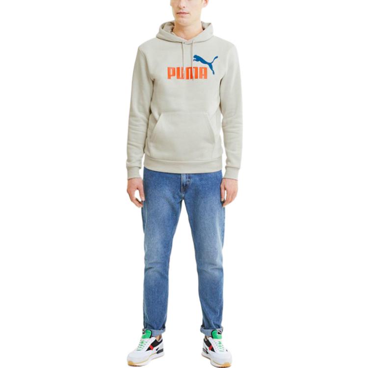 PUMA Sportswear Logo Hoodie 'white Orange Blue' 599051-55