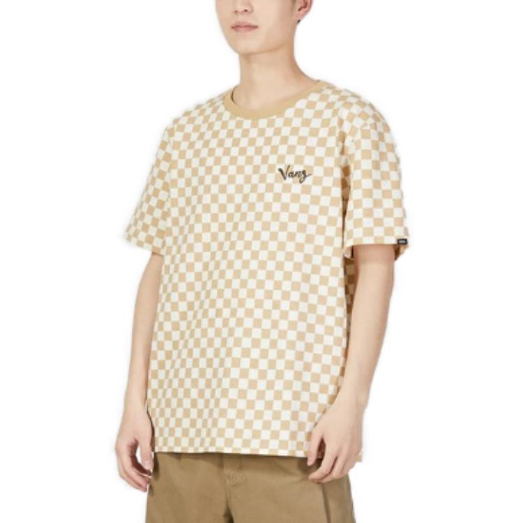 Vans UG Checker Tee 'Beige White' VN0002NMBT9