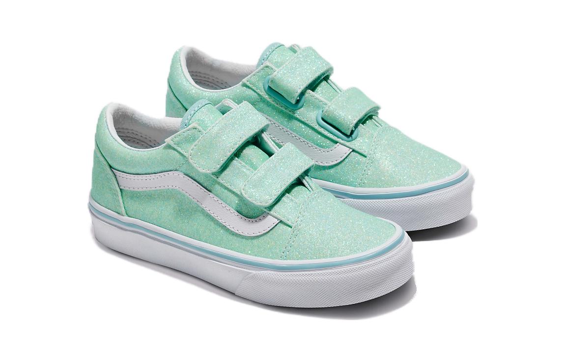 (PS) Vans Old Skool Hook and Loop Glitter Shoes 'Aqua' VN0A38HDO33