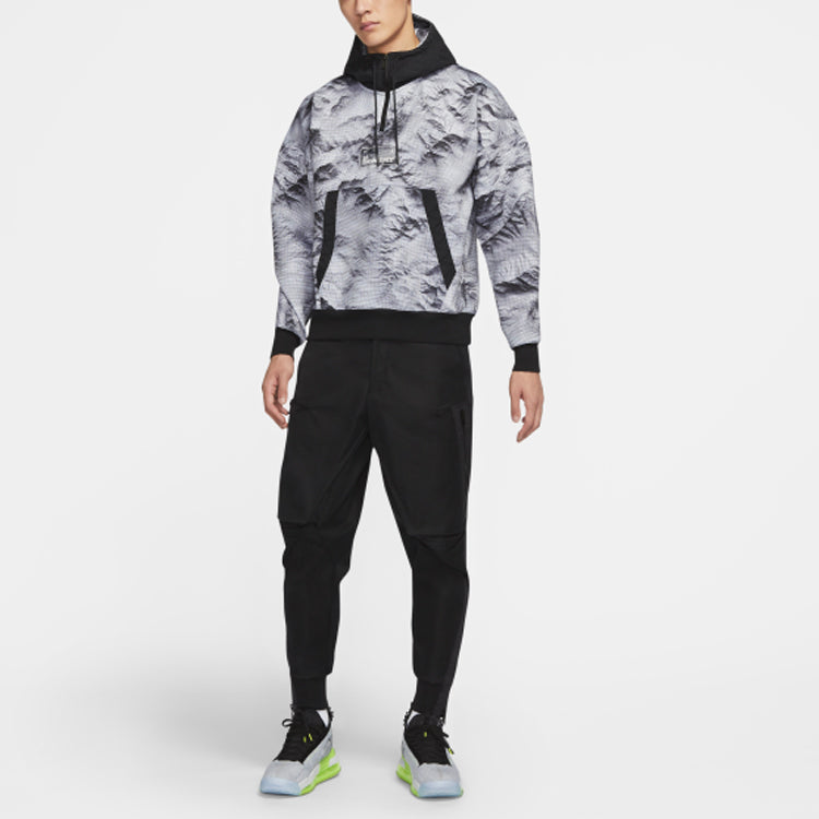Air Jordan Alphabet Printing Half Zipper Colorblock Casual Black CU9149-100
