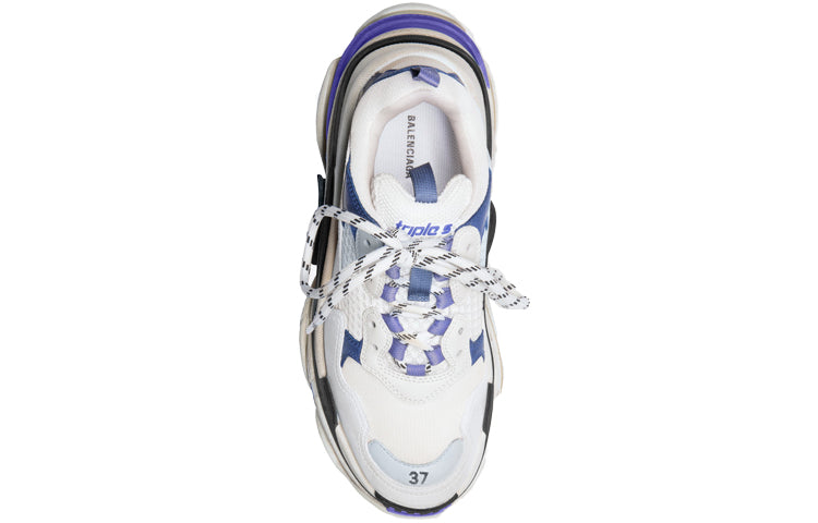 (WMNS) Balenciaga Triple S Trainer 'White Navy Purple' 541641W09OF9095