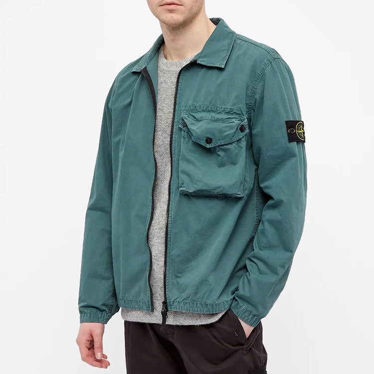STONE ISLAND Zip Pocket Overshirt 'Petroleum' 7415117WN-V0157