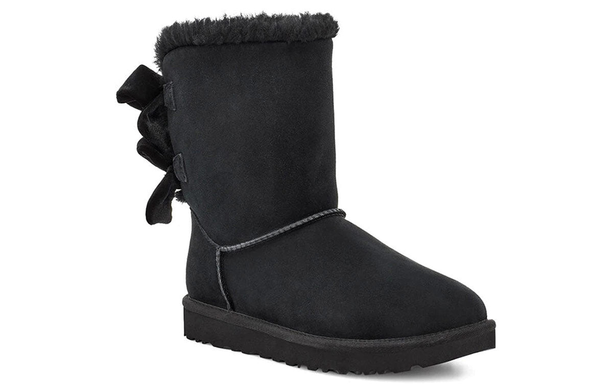 (WMNS) UGG Bailey Bow Velvet Snow Boots Black 1118854-BLK