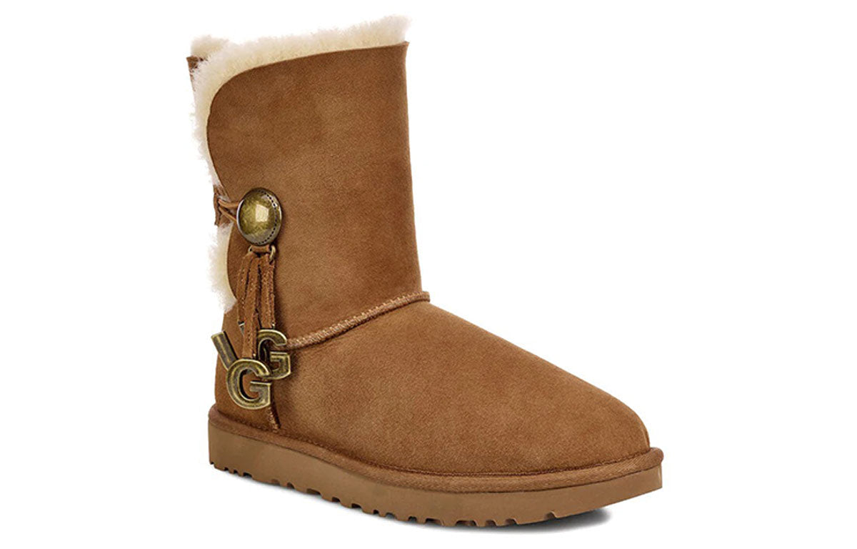 (WMNS) UGG Bailey Button Brown 1096969-CHE