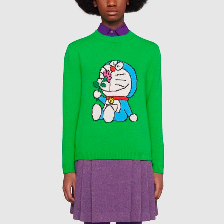 (WMNS) Gucci x Doraemon Wool Crewneck Sweater 'Green' 655654-XKBVZ-3319