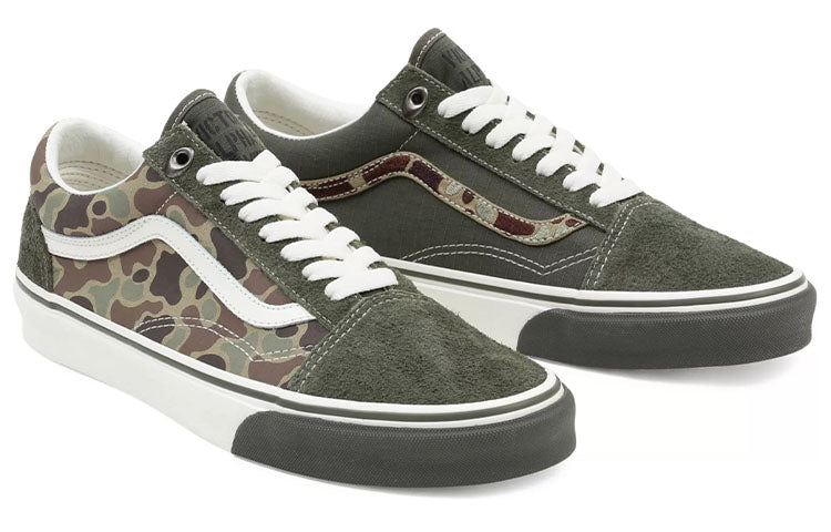 Vans Old Skool Low Top Casual Skate Shoes Unisex Green White Camouflage 'Green White' VN0A5JMI6NL