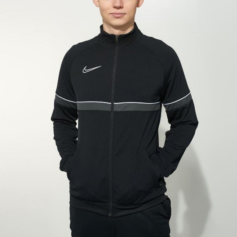 Men's Nike Stripe Contrasting Colors Outdoor Zipper Jacket Black CW6113-014