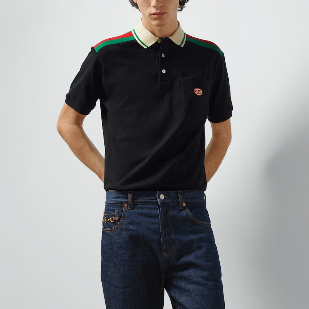 Gucci Cotton Polo With Interlocking G 'Black' 737656-XJF4V-1043