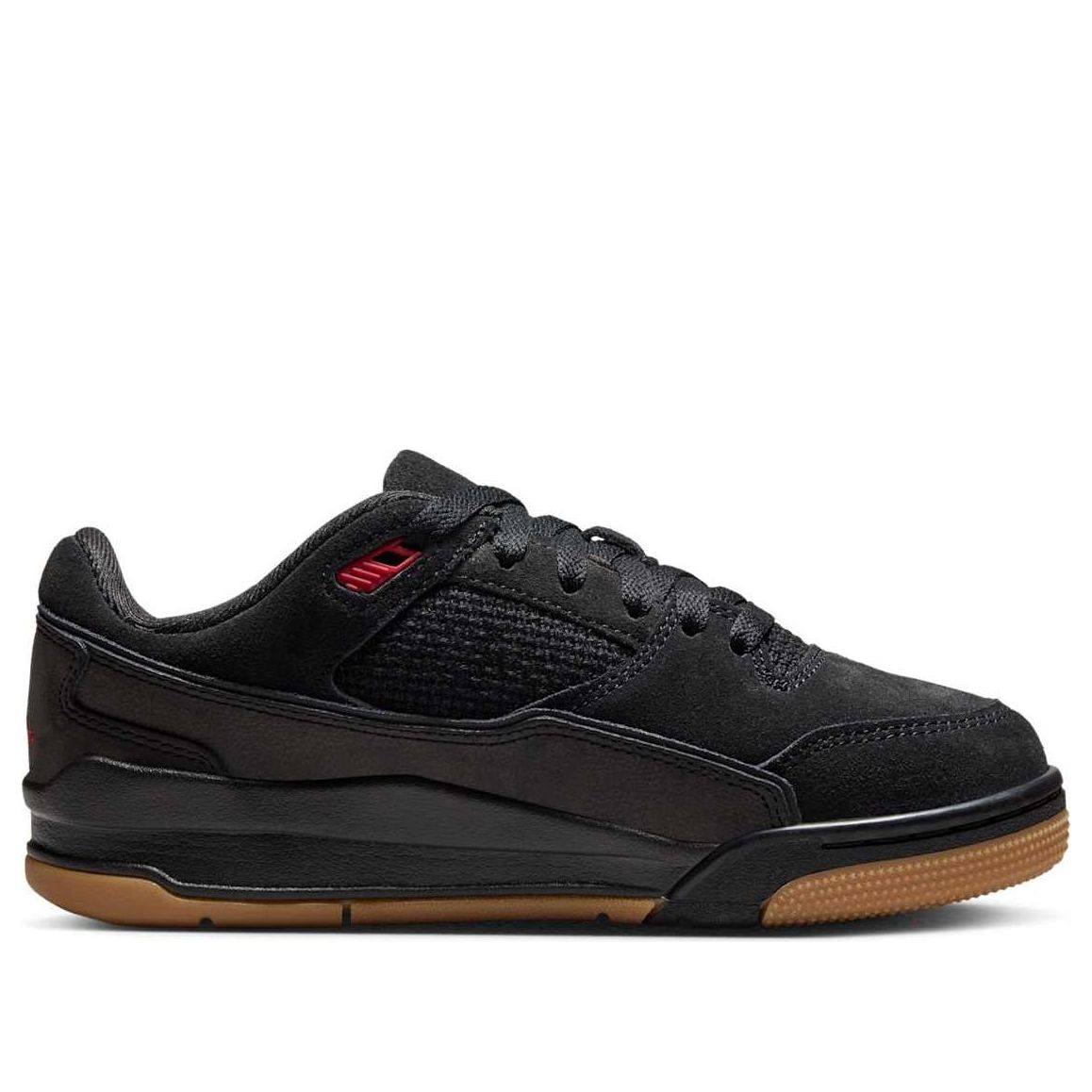 (GS) Air Jordan Flight Court 'Black Gum Medium Brown Varsity Red' HF3333-001