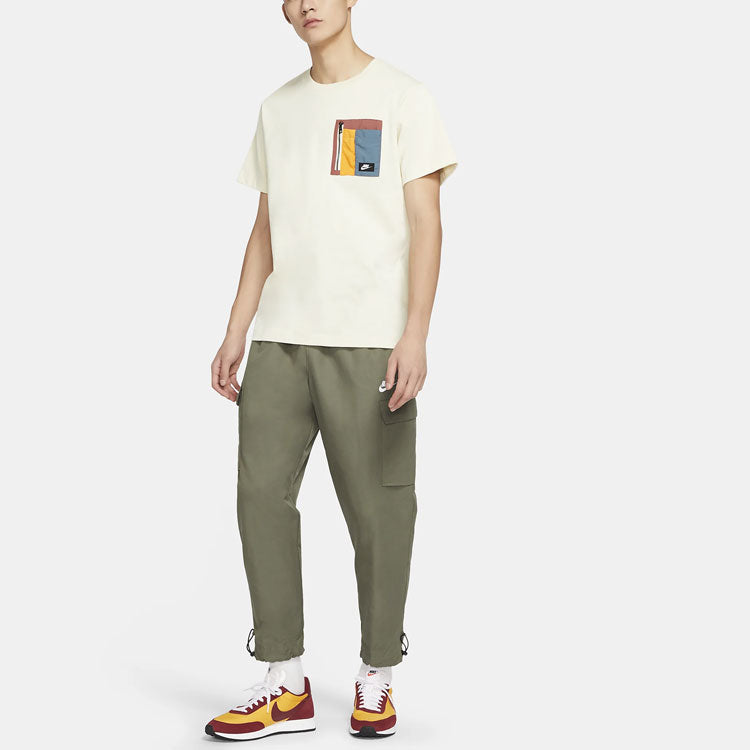 Nike Sportswear Logo Small Label Embroidered Woven Cargo Long Pants Green Army green CU4326-380