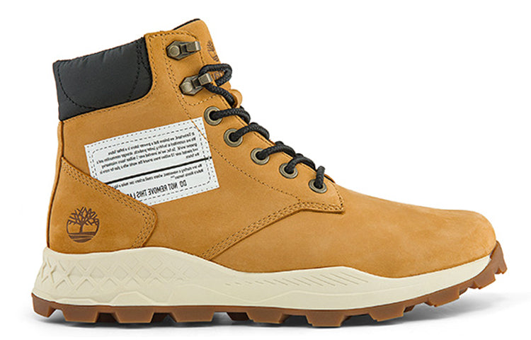 Timberland 6 Inch Brooklyn Side Zip Boots 'Wheat Nubuck with Black Padded Collar' A41XX