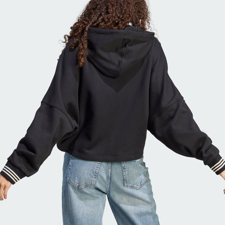 (WMNS) adidas Adicolor 70s Cropped Hoodie 'Black' IK7864