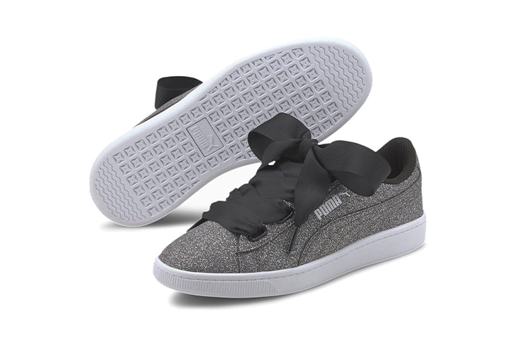 PUMA Vikky V2 Ribbon Glitz Low-Top Board Shoes K Grey/Silver 370633-01