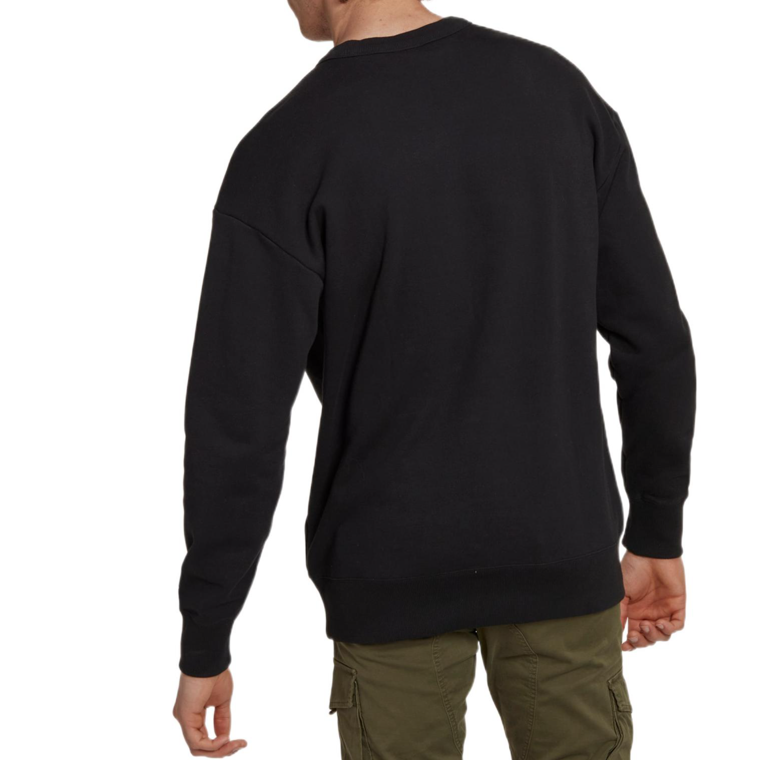adidas Solid Color Brand Round Neck Long Sleeves Hoodie Men's Black HD6352