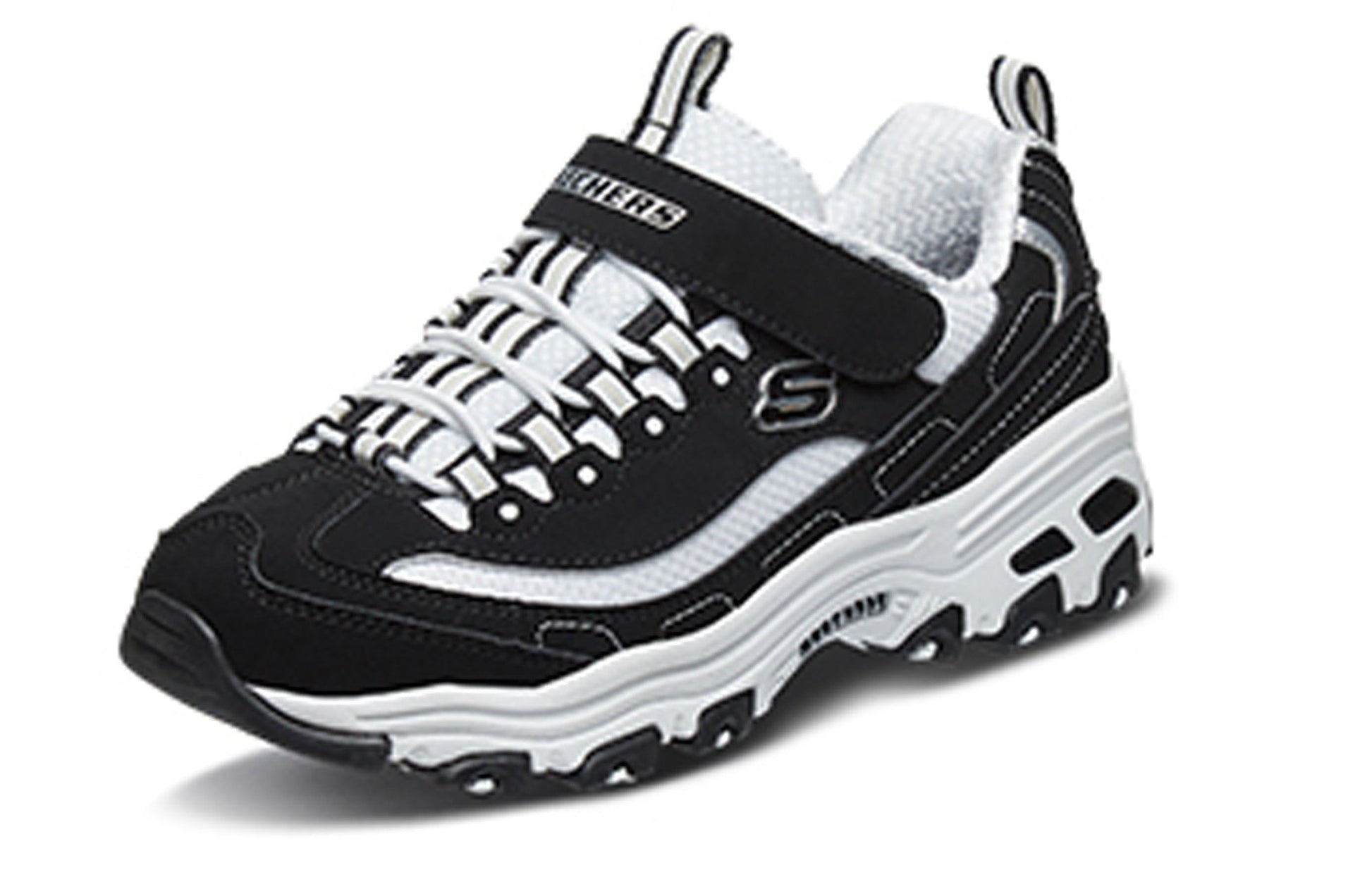 Skechers D'Lites Low-Top Running Shoes K White/Black 996212L-BKW