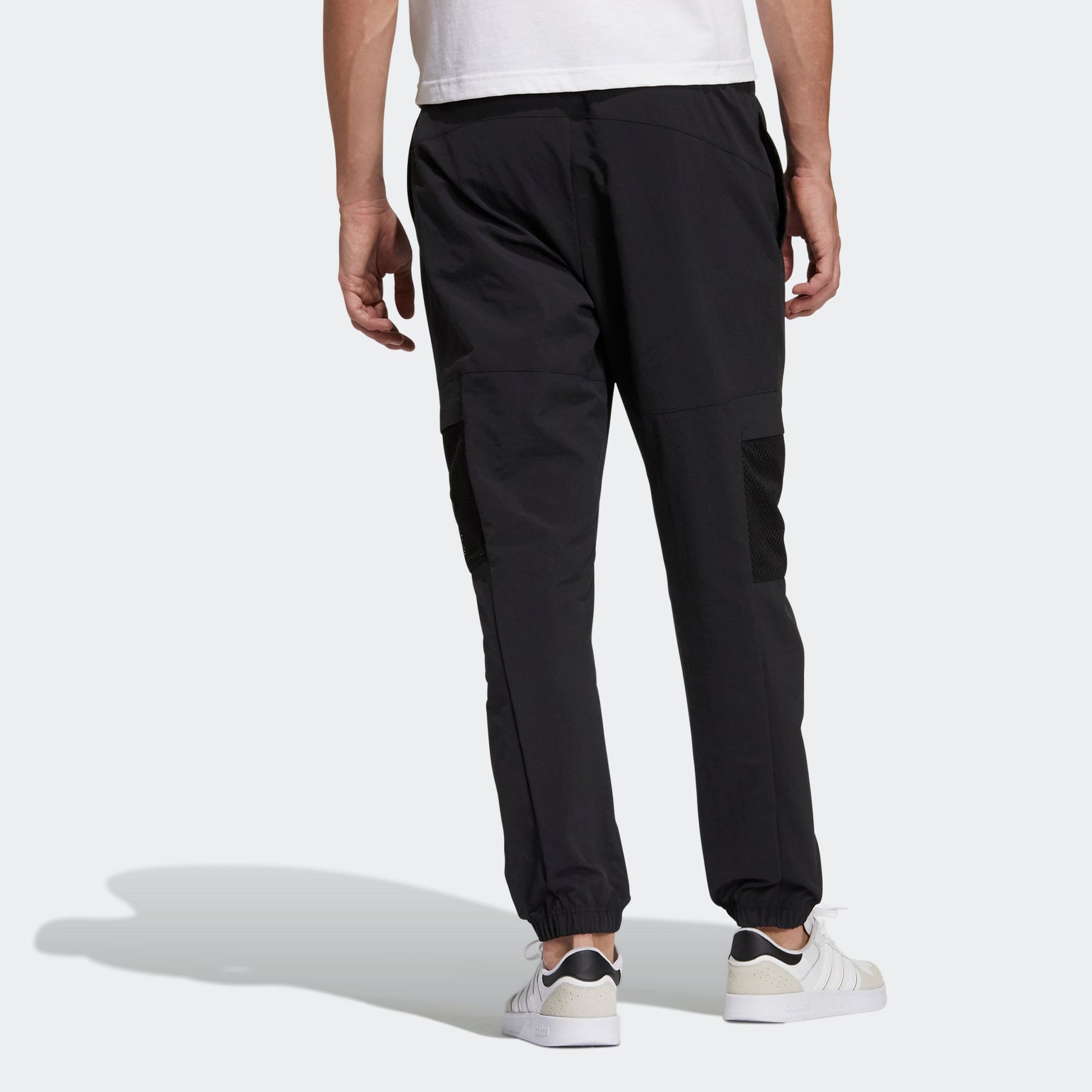 Men's adidas neo Sw Wvn Crg Tp Casual Sports Pocket Elastic Waistband Long Pants/Trousers Black H55277