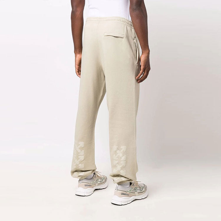 Men's Off-White FW21 Arrow Solid Color Bundle Feet Sports Pants/Trousers/Joggers Loose Fit Khaki OMCH029F21FLE0011717