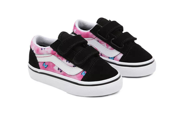 Vans Toddler Butterfly Dream Old Skool Velcro Low-Top Sneakers K Black/Pink VN000D3YARP