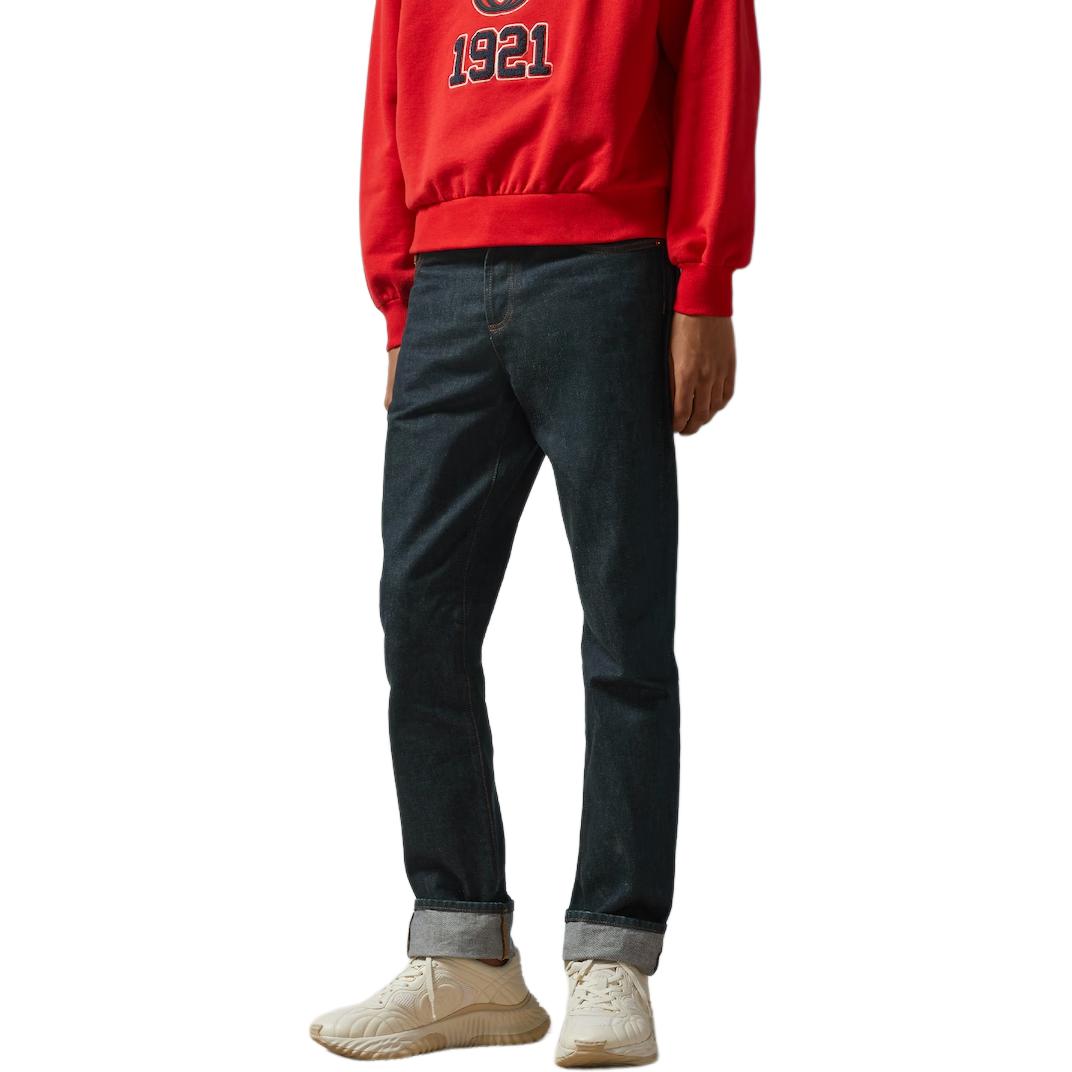 Gucci Denim Pant With Horsebit 'Dark Blue' 774080-XDCUY-4759