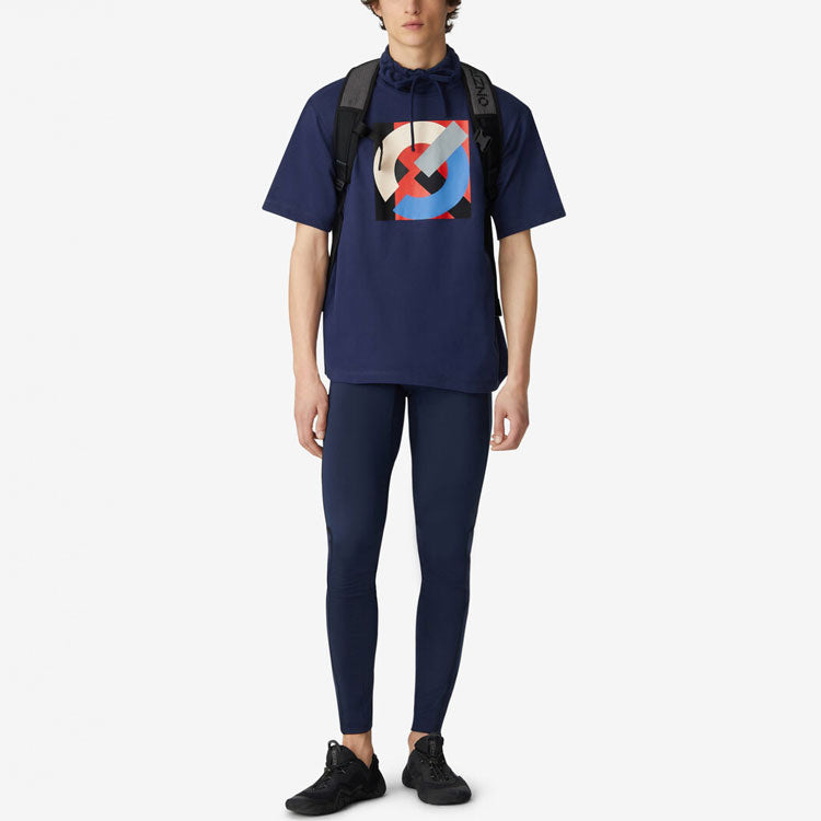 Men's KENZO SS21 Logo Sports Drawstring Stand Collar Short Sleeve Blue T-Shirt FB55TS5054MK-77