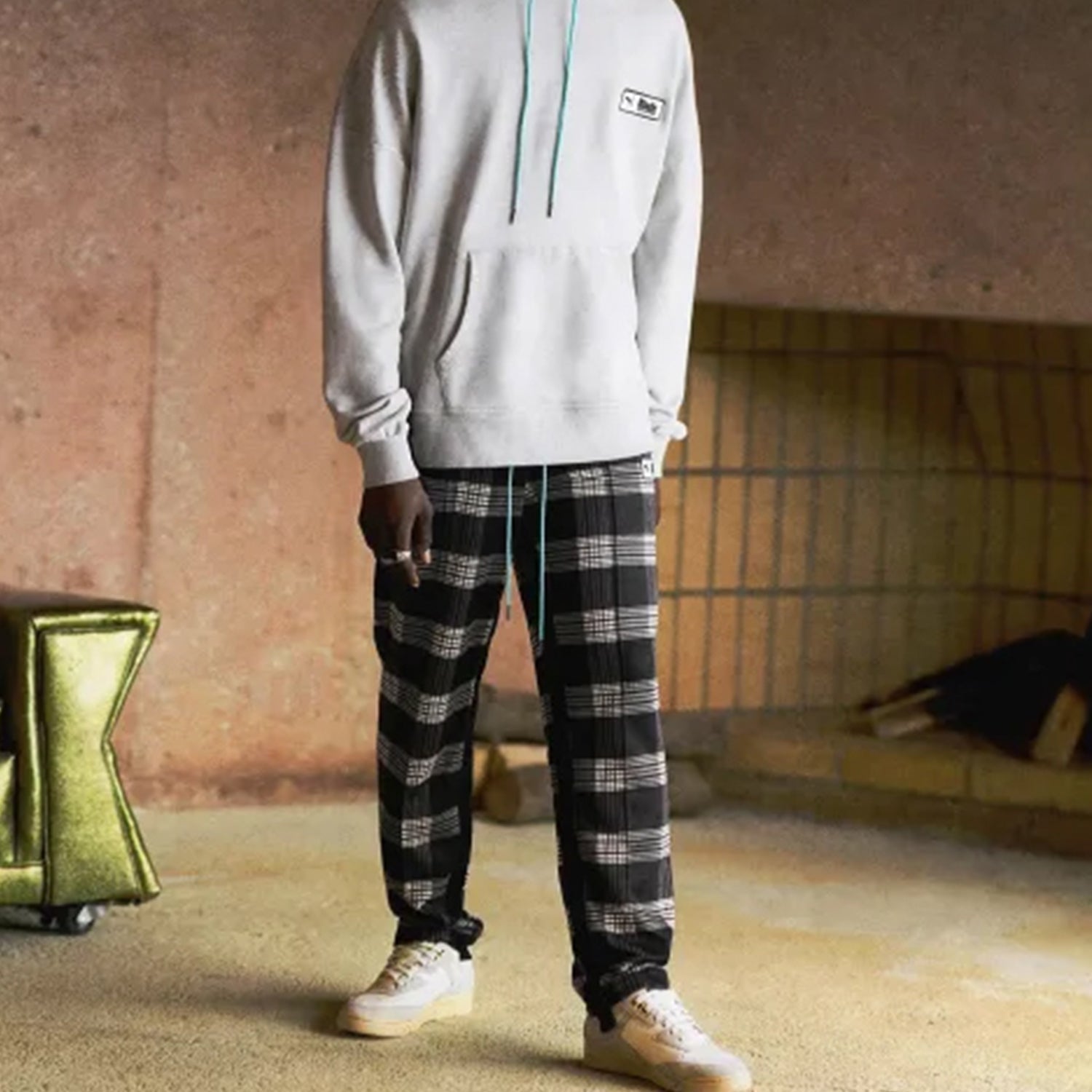 PUMA x Rhude AOP Track Pants 'Brown White' 595343-02