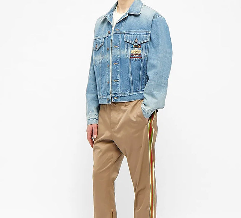 Gucci Nautical Logo Pocket Denim Jacket For Men Blue 594850-XDAX0-4206