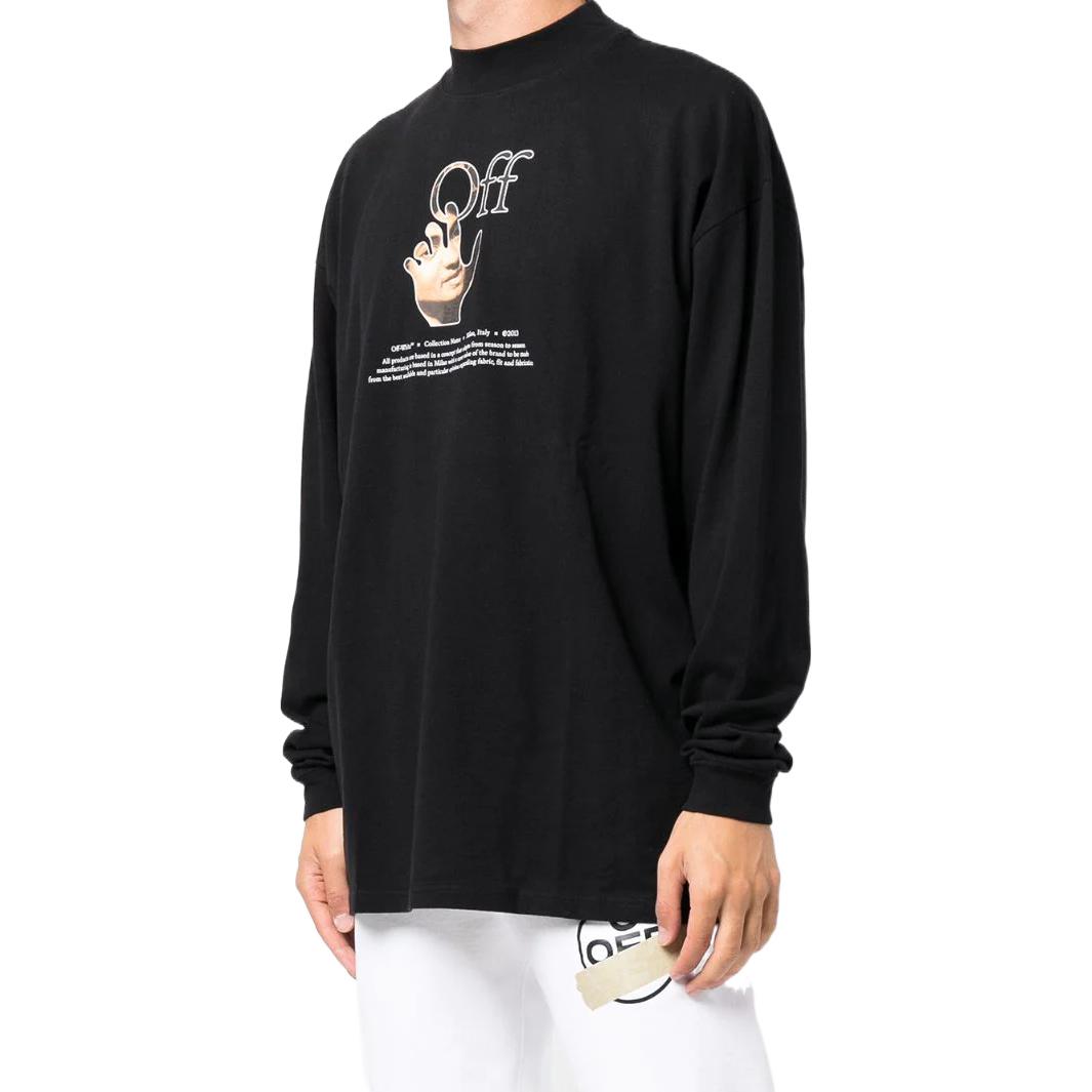 Men's Off-White SS22 Pattern Printing Long Sleeves Version Black OMAB032F21JER0051084