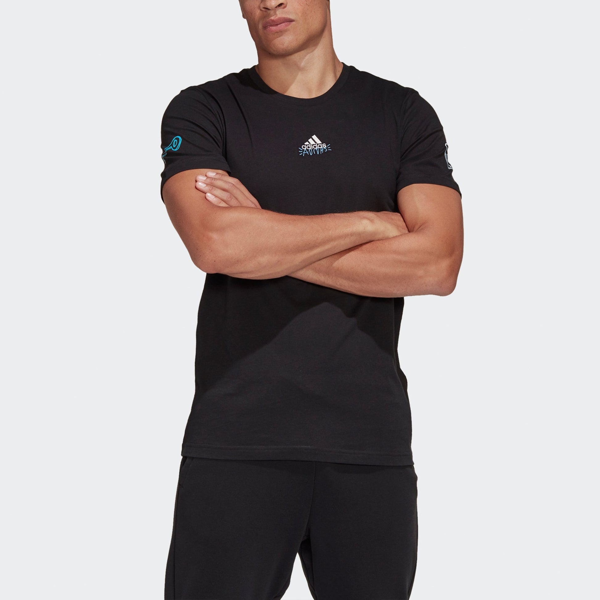 adidas Doodle 360 Letter Printing Causual Sports Male Black FR5534