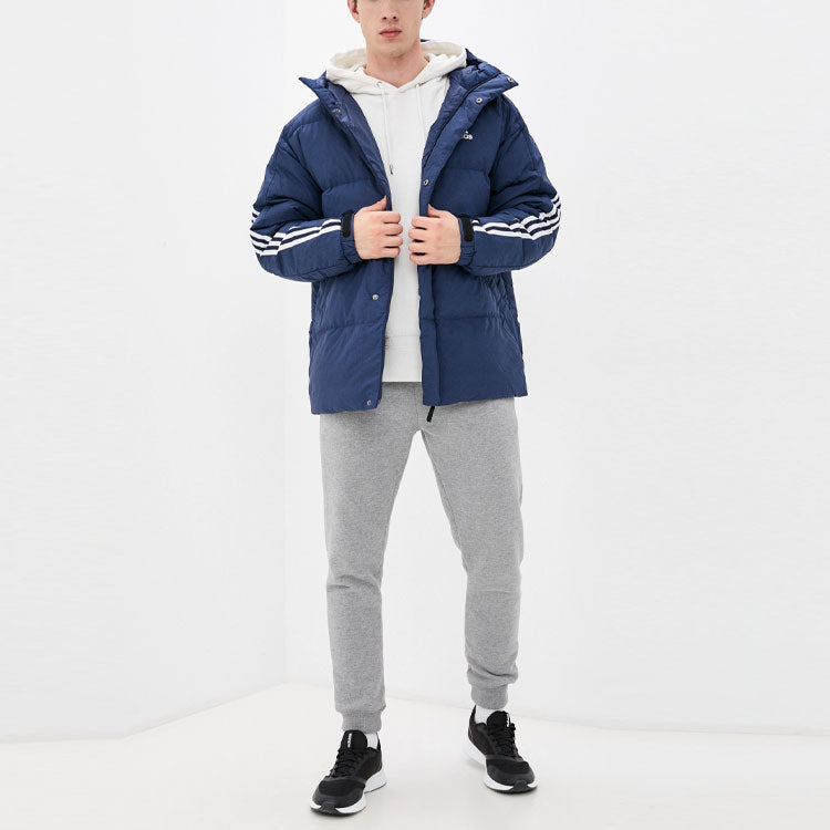 adidas 3st Puffy Dwn J Casual Sports Stay Warm hooded down Jacket Blue H20756